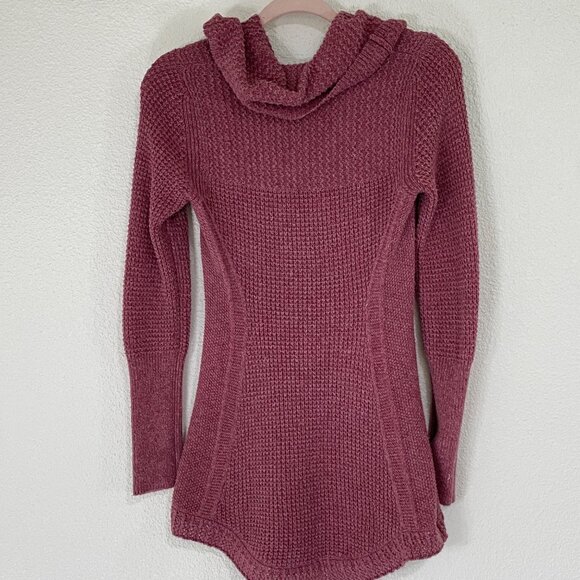 Angel of the North Anthro Cowl Neck Sweater Womens XS Pink Chunky Knit - Picture 3 of 16